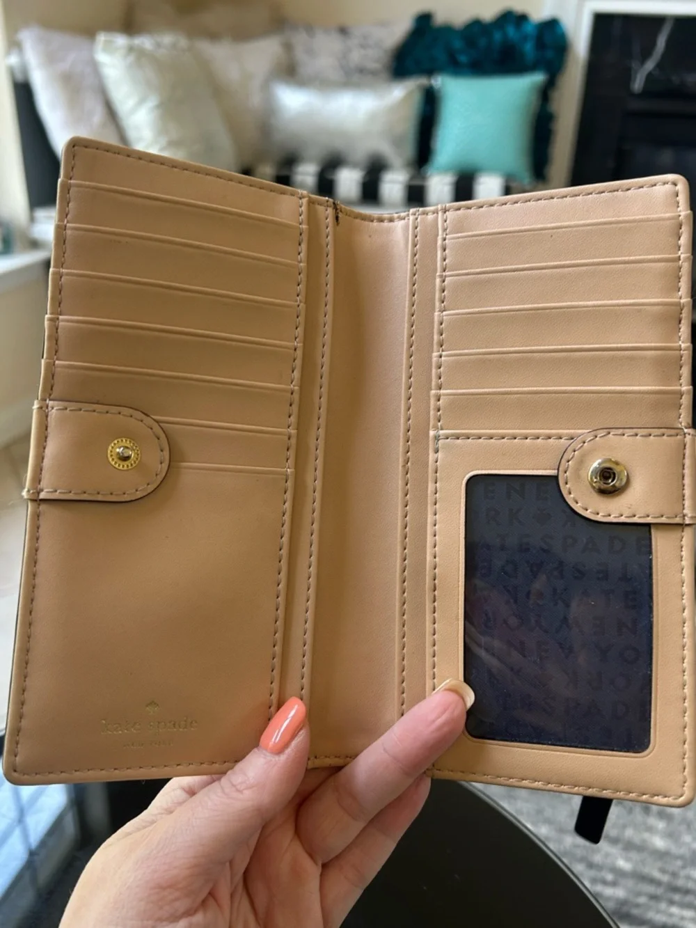KATE SPADE Navy & Gold Leather Wallet